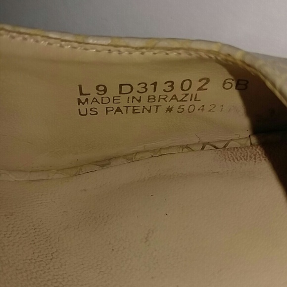 Nude Snakeskin Cole Haan Peep Toe Heels Sling Back 6B - Picture 4 of 7